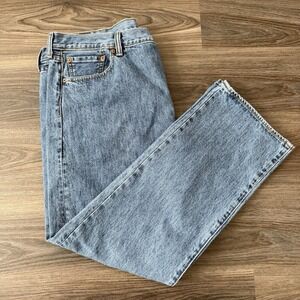 Levi's 501 Button Fly Straight Leg Jeans Men's Tag 42x30(41x29)Dark Wash Denim